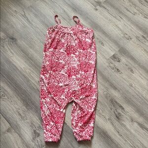 Kids Bamboo Coral Print Jumpsuit